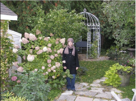 Karen Young in her back garden